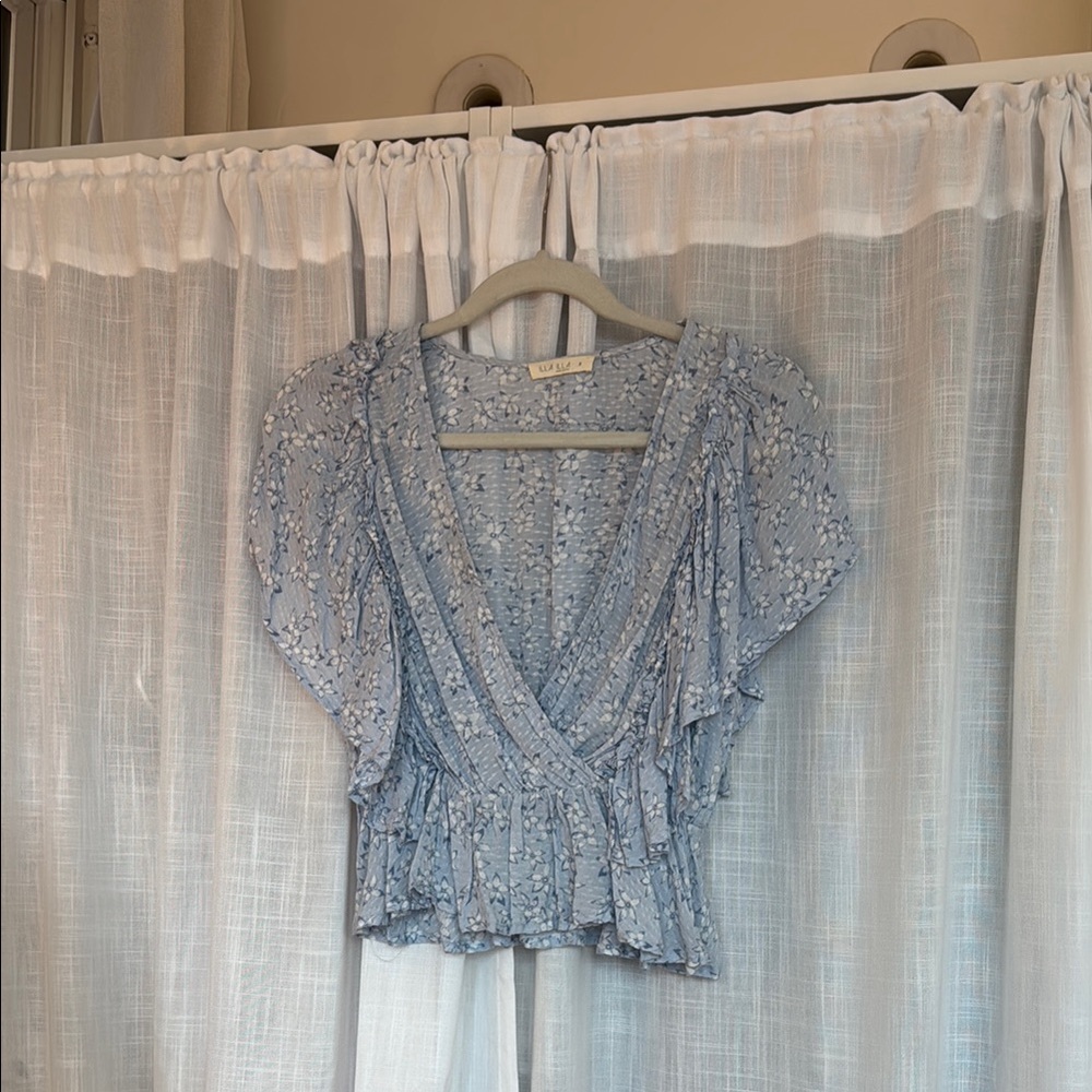ILLA ILLA Light Blue Floral Blouse